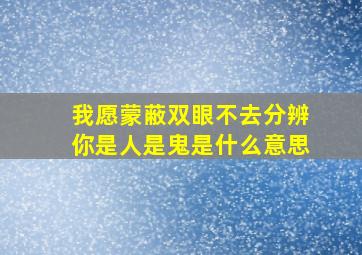 我愿蒙蔽双眼不去分辨你是人是鬼是什么意思