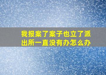 我报案了案子也立了派出所一直没有办怎么办