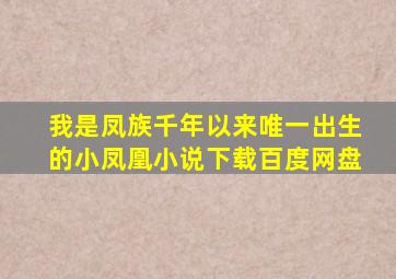 我是凤族千年以来唯一出生的小凤凰小说下载百度网盘