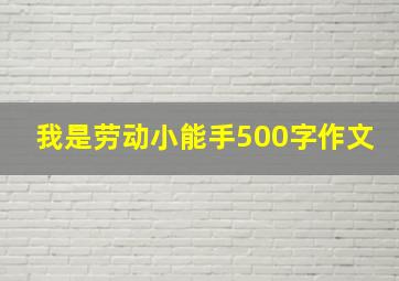 我是劳动小能手500字作文