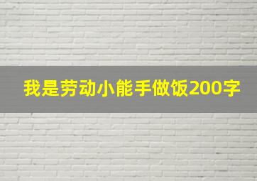 我是劳动小能手做饭200字