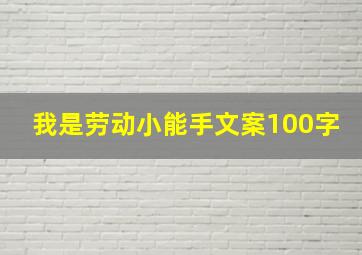 我是劳动小能手文案100字