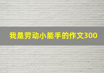 我是劳动小能手的作文300