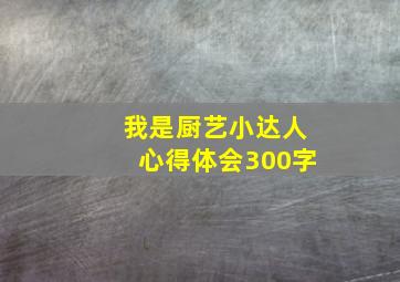 我是厨艺小达人心得体会300字