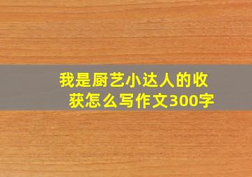 我是厨艺小达人的收获怎么写作文300字