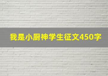 我是小厨神学生征文450字