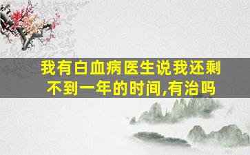 我有白血病医生说我还剩不到一年的时间,有治吗