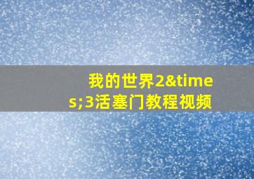 我的世界2×3活塞门教程视频