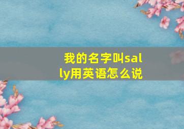 我的名字叫sally用英语怎么说