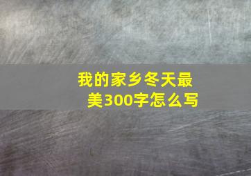 我的家乡冬天最美300字怎么写