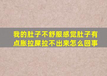 我的肚子不舒服感觉肚子有点胀拉屎拉不出来怎么回事