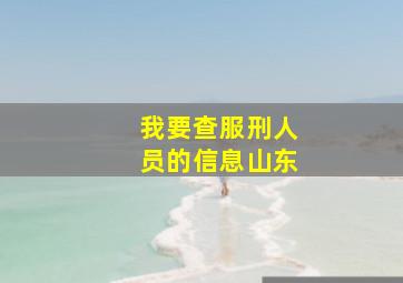 我要查服刑人员的信息山东