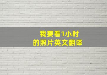 我要看1小时的照片英文翻译