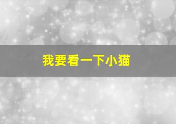 我要看一下小猫