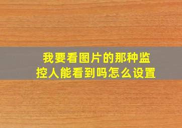 我要看图片的那种监控人能看到吗怎么设置