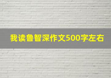 我读鲁智深作文500字左右