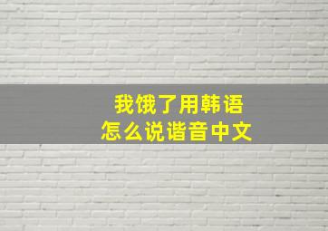 我饿了用韩语怎么说谐音中文