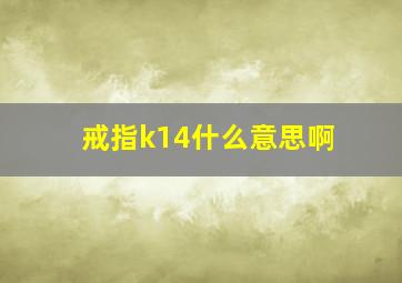 戒指k14什么意思啊