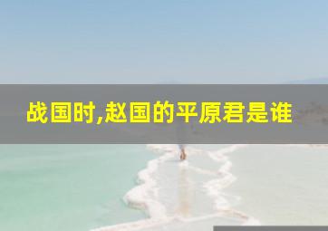 战国时,赵国的平原君是谁