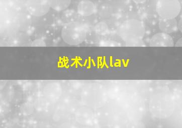 战术小队lav