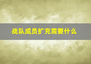 战队成员扩充需要什么