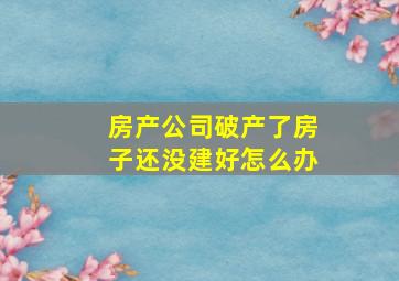 房产公司破产了房子还没建好怎么办