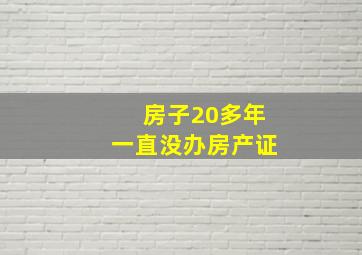 房子20多年一直没办房产证