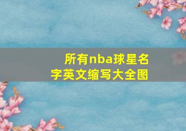 所有nba球星名字英文缩写大全图