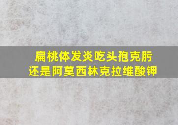 扁桃体发炎吃头孢克肟还是阿莫西林克拉维酸钾