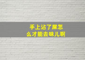 手上沾了屎怎么才能去味儿啊