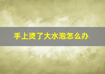 手上烫了大水泡怎么办