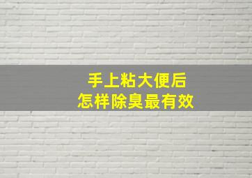 手上粘大便后怎样除臭最有效