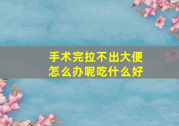 手术完拉不出大便怎么办呢吃什么好