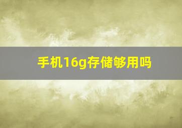 手机16g存储够用吗