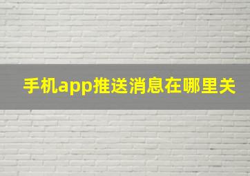 手机app推送消息在哪里关