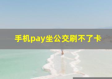 手机pay坐公交刷不了卡