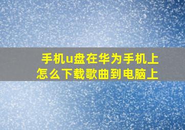 手机u盘在华为手机上怎么下载歌曲到电脑上