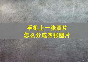 手机上一张照片怎么分成四张图片