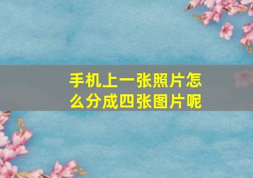 手机上一张照片怎么分成四张图片呢