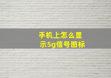 手机上怎么显示5g信号图标