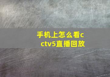 手机上怎么看cctv5直播回放