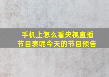 手机上怎么看央视直播节目表呢今天的节目预告