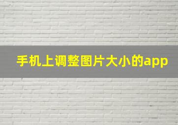 手机上调整图片大小的app