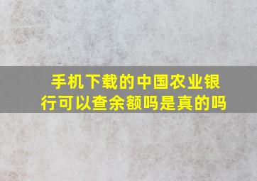 手机下载的中国农业银行可以查余额吗是真的吗