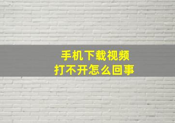 手机下载视频打不开怎么回事