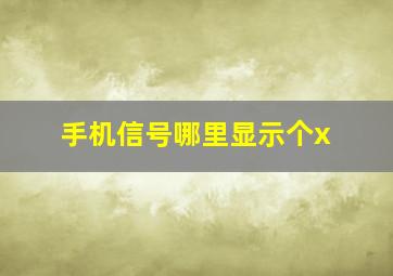 手机信号哪里显示个x