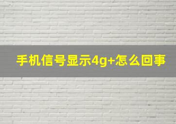 手机信号显示4g+怎么回事