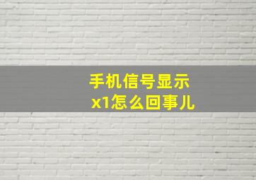 手机信号显示x1怎么回事儿