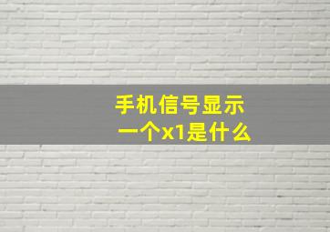 手机信号显示一个x1是什么