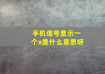 手机信号显示一个x是什么意思呀